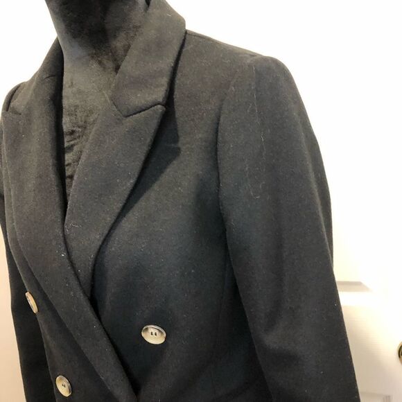 Topshop black double breasted over coat pea coat size 2 - Picture 6 of 16